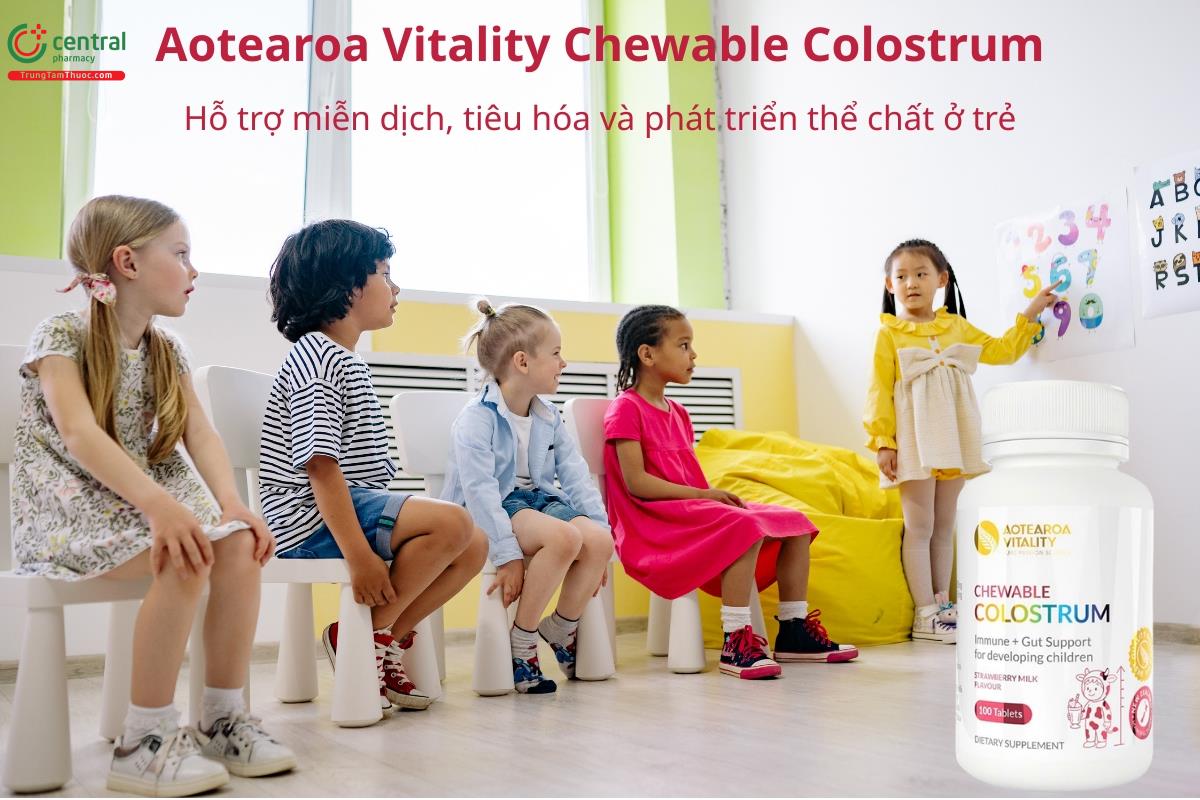 Aotearoa Vitality Chewable Colostrum hỗ trợ nâng cao đề kháng cho trẻ