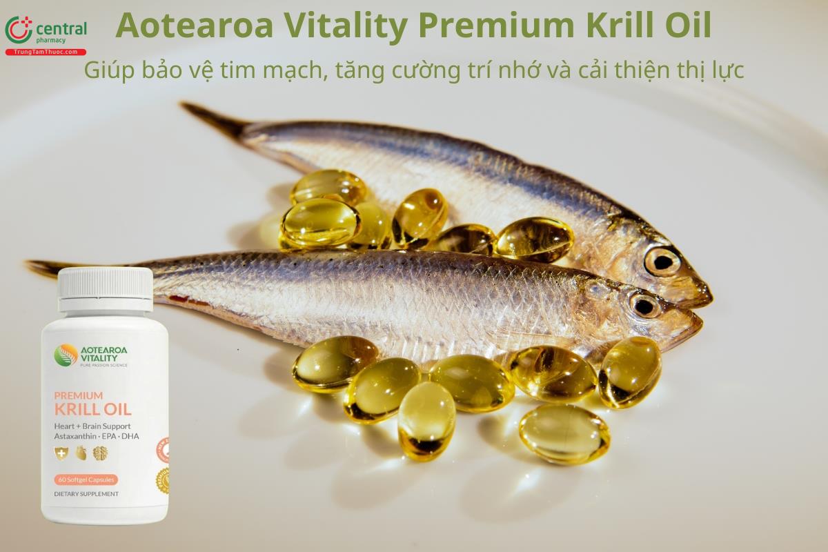 Aotearoa Vitality Premium Krill Oil giúp bảo vệ tim mạch, thị lực