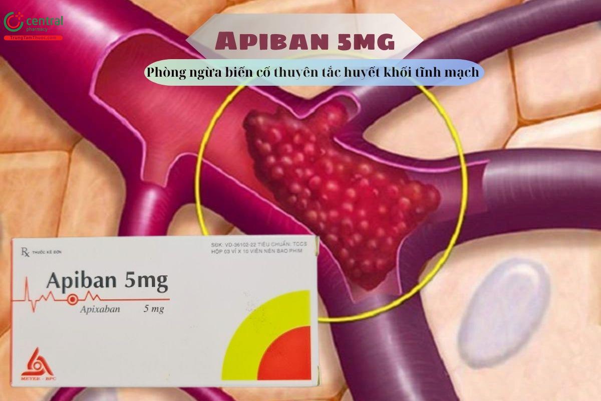 Thuốc Apiban 5mg - Phòng ngừa biến cố thuyên tắc huyết khối tĩnh mạch