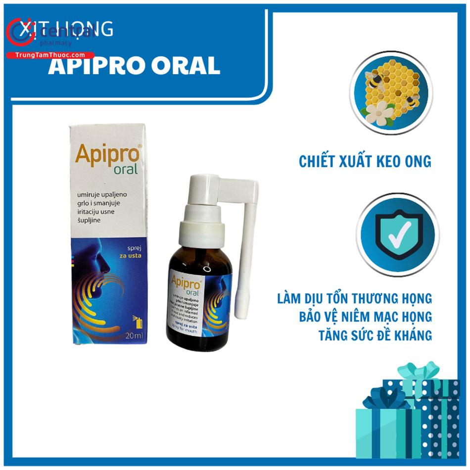 Xịt họng keo ong Apipro Oral - Bảo vệ họng của bạn