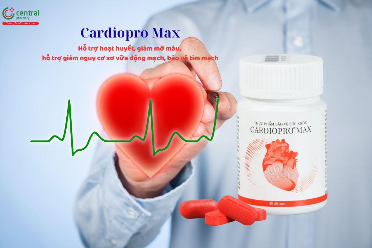 Cardiopro Max - Hoạt huyết, giảm mỡ máu, bảo vệ tim mạch