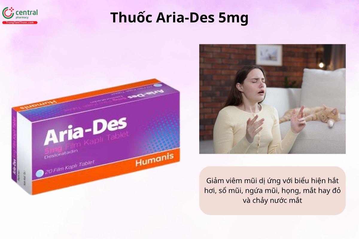 Chỉ định của thuốc Aria-Des 5mg