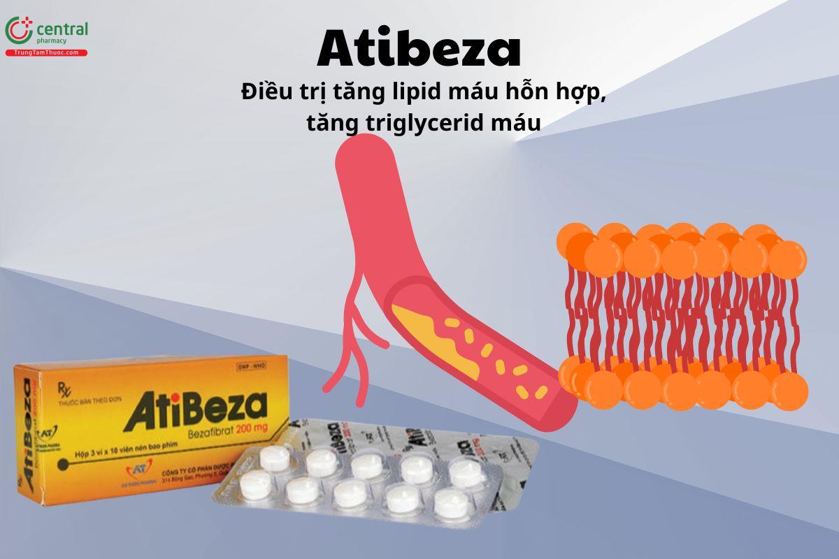 Thuốc Atibeza 200mg trị tăng lipid máu hỗn hợp, tăng triglycerid máu