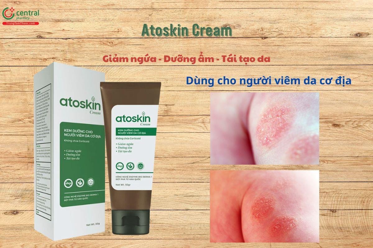 Kem bôi da Atoskin Cream giúp dưỡng ẩm, giảm ngứa, tái tạo da