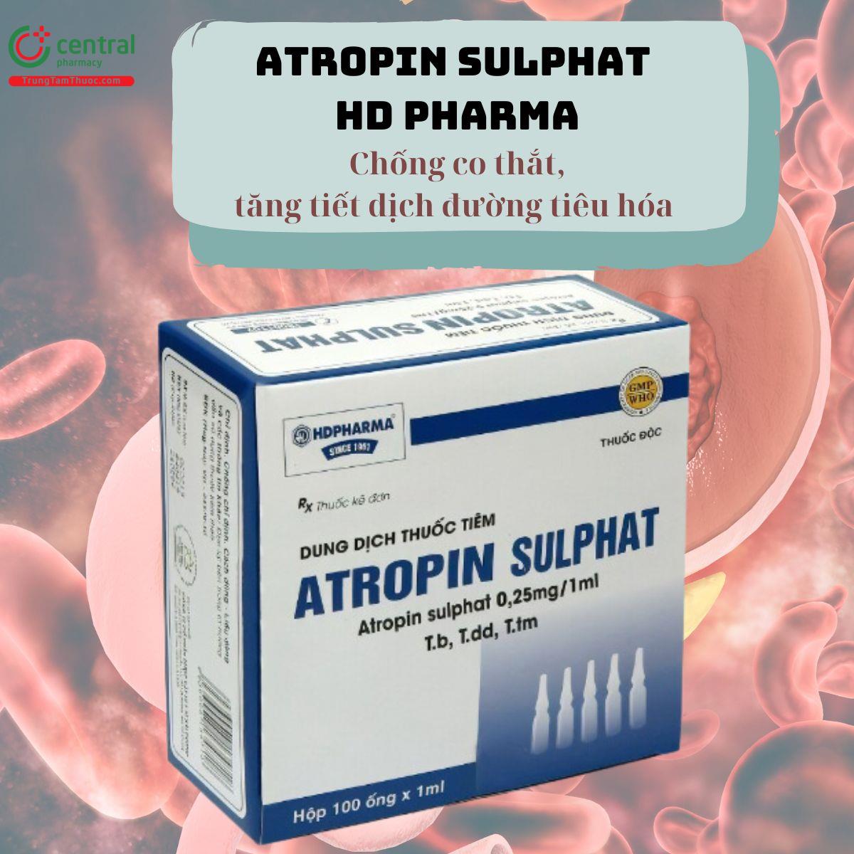 Thuốc tiêm Atropin Sulphat HD Pharma (Hải Dương) chống co thắt cơ trơn