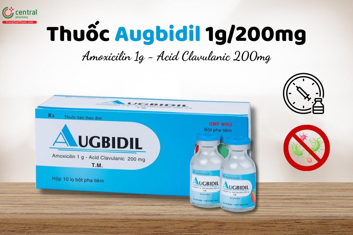 Thuốc Augbidil 1g/200mg điều trị nhiễm khuẩn đường hô hấp, tiết niệu,