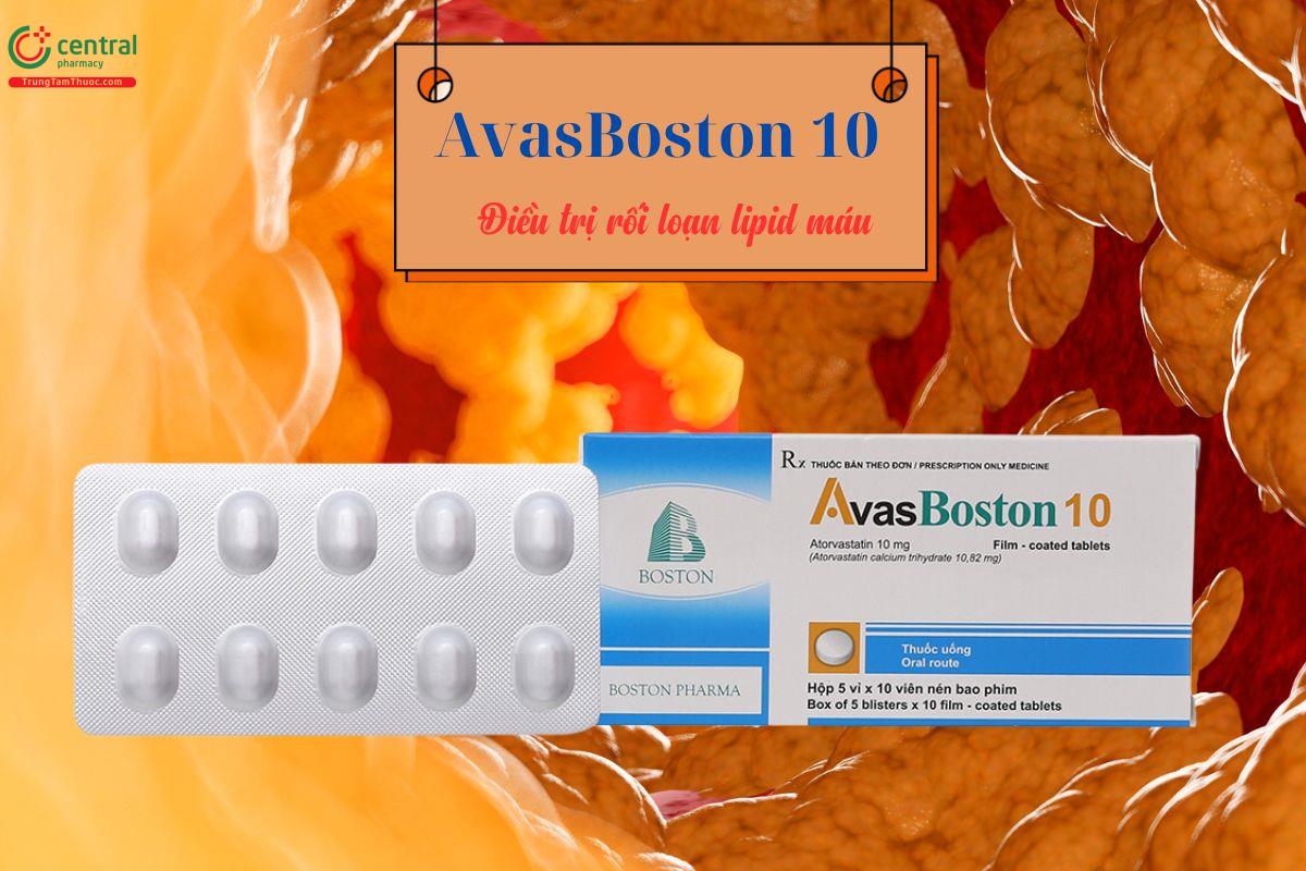 Thuốc AvasBoston 10 - Điều trị rối loạn lipid máu, tăng cholesterol máu