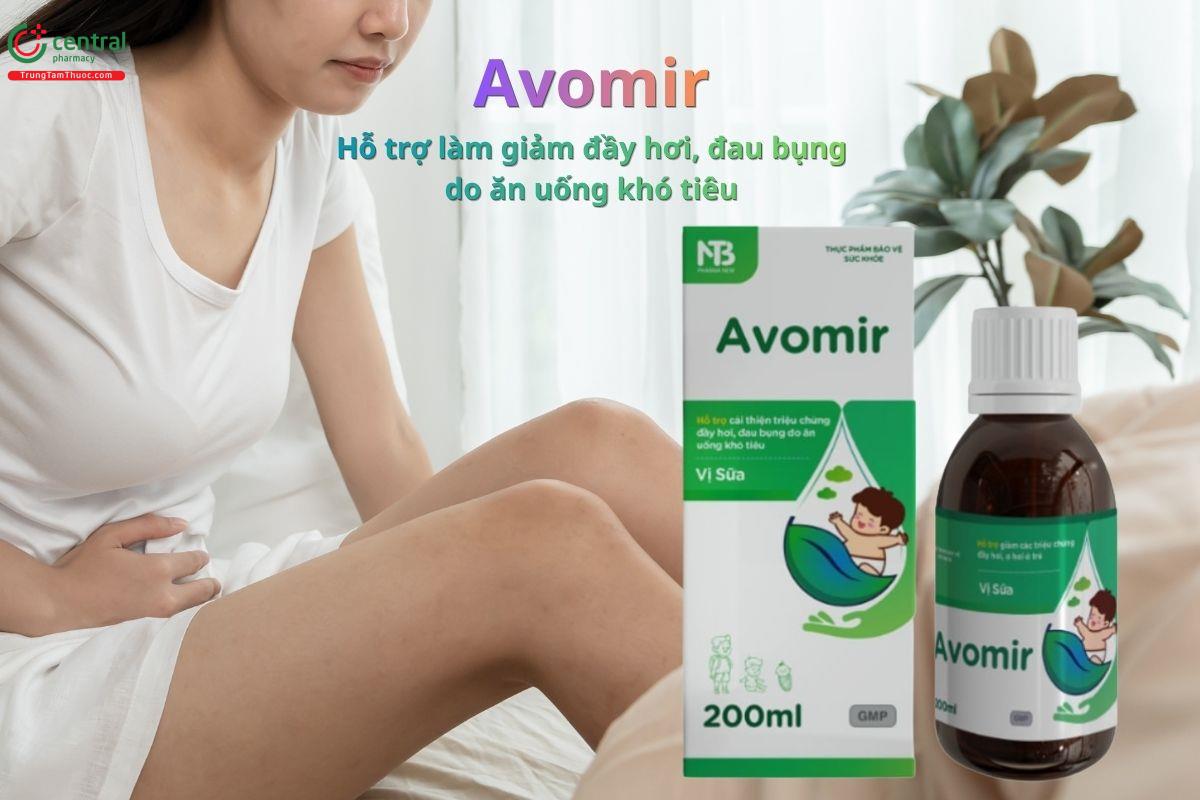 Avomir hỗ trợ giảm đầy hơi, đau bụng do ăn uống khó tiêu