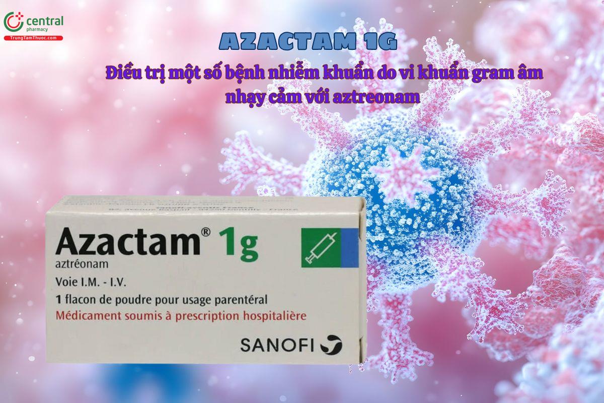 Thuốc Azactam 1g điều trị nhiễm khuẩn đường tiết niệu, hô hấp