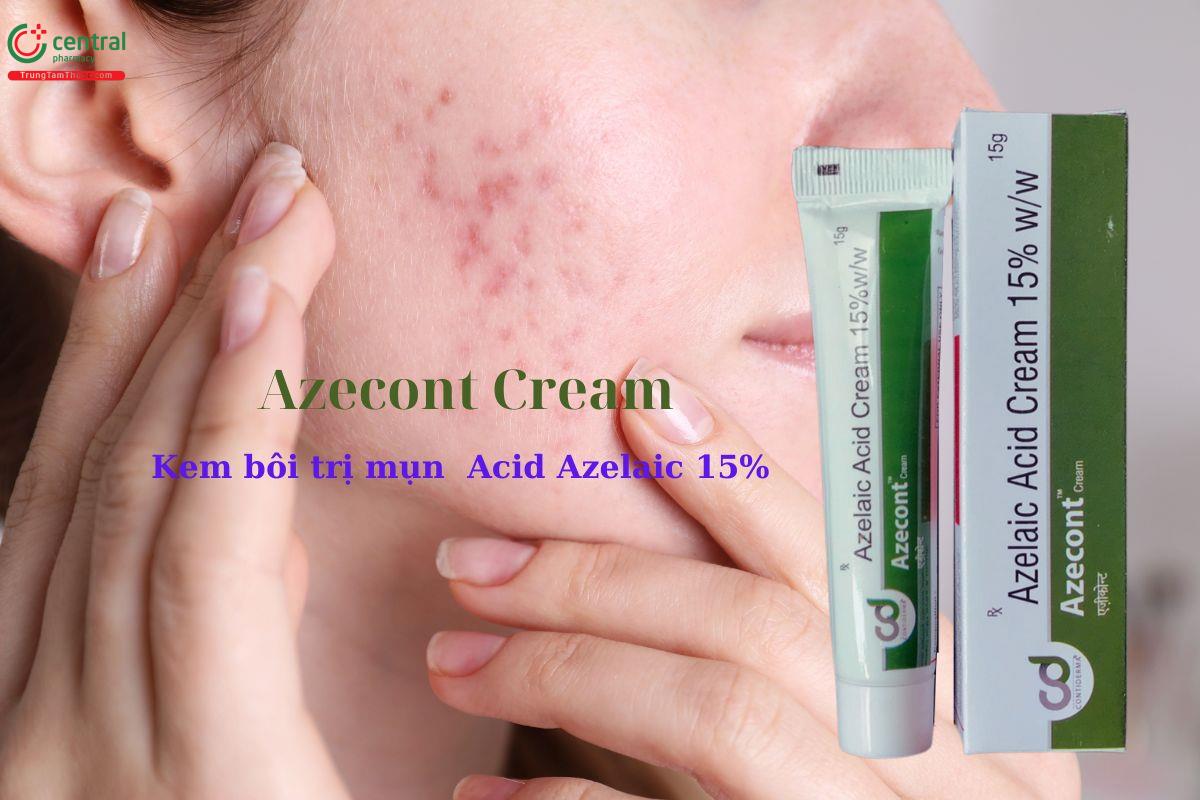 Thuốc bôi da Azecont Cream 15g (AzelaicAcid Cream 15%) điều trị mụn trứng cá