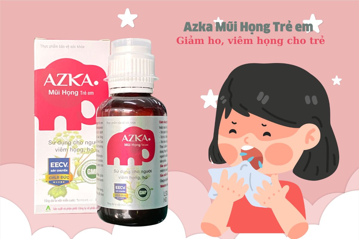 Azka Mũi Họng Trẻ em - Giảm ho, giảm đau rát họng cho bé