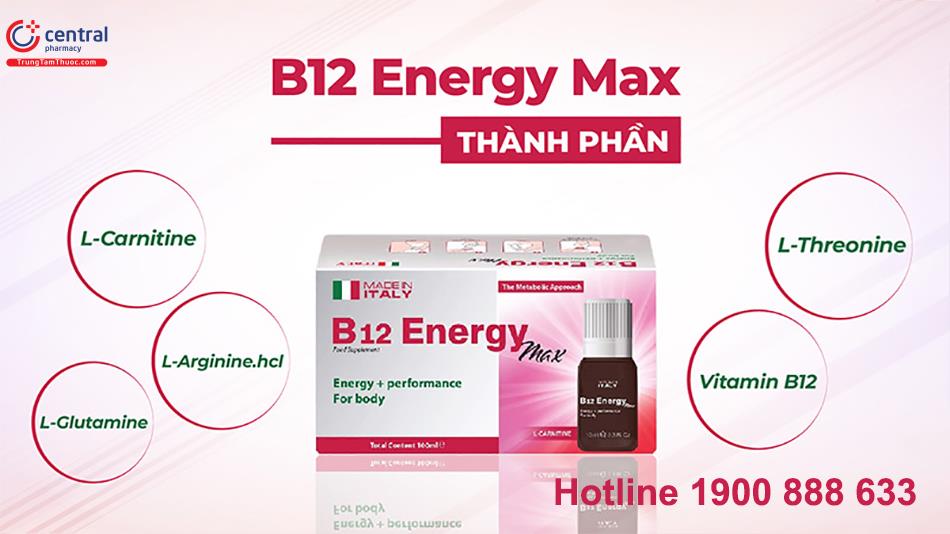 Thành phần của B12 Energy Max
