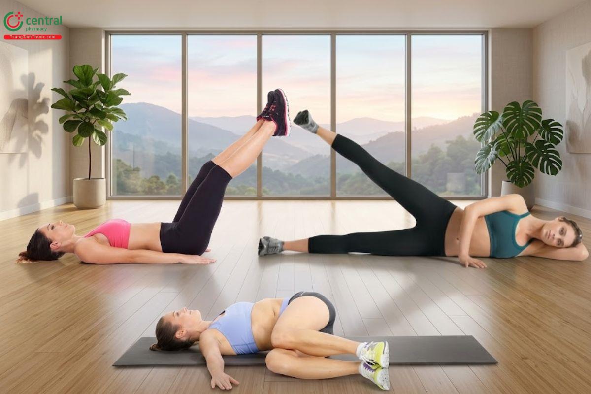 Bài tập cơ bụng giảm mỡ bụng cho mẹ sau sinh mổ