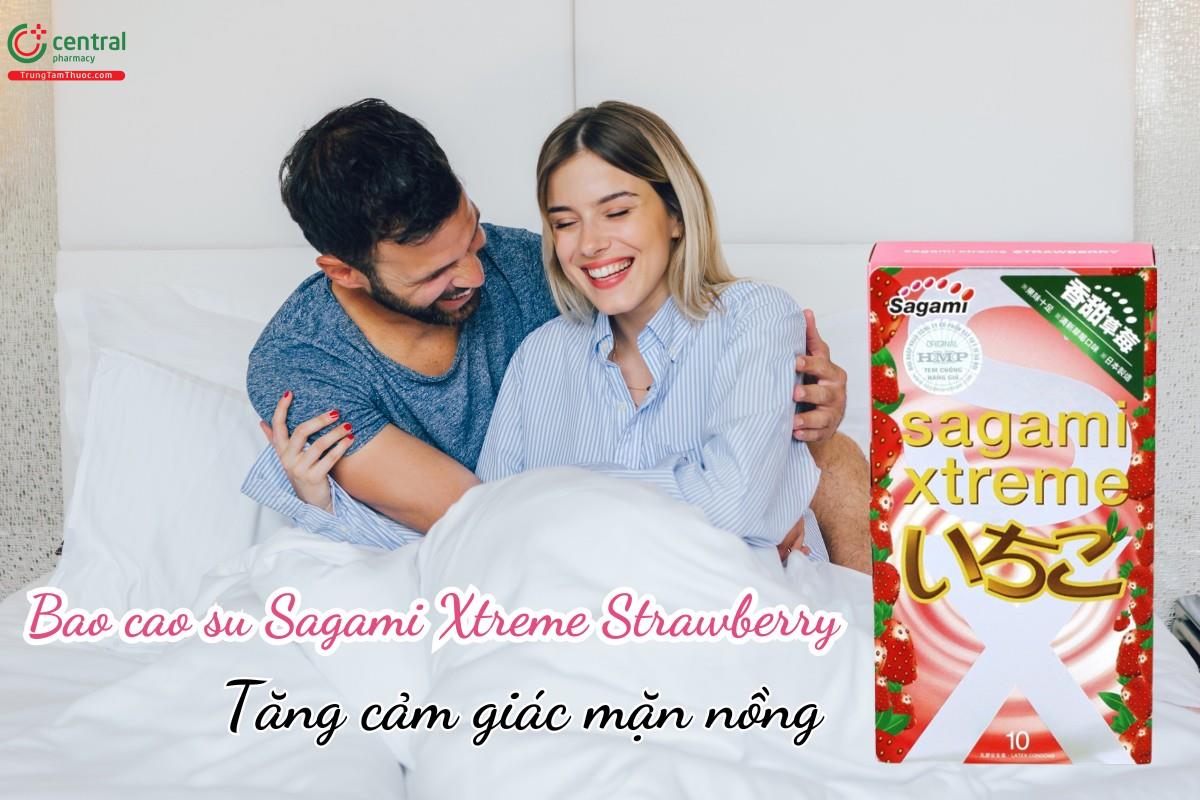 Bao cao su Sagami Xtreme Strawberry - Thăng hoa cảm xúc cùng người thương