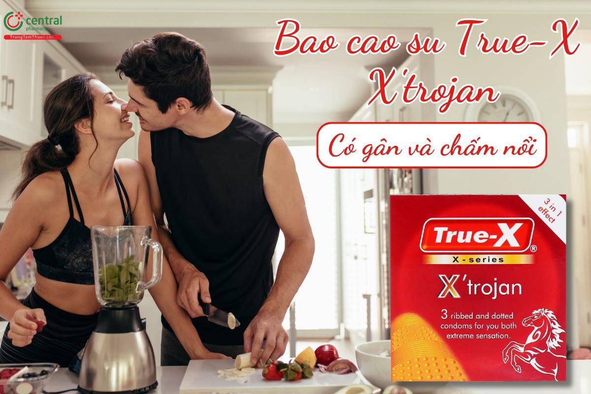 Bao cao su True-X X'trojan – Cảm giác mới lạ với thiết kế gân và chấm độc đáo