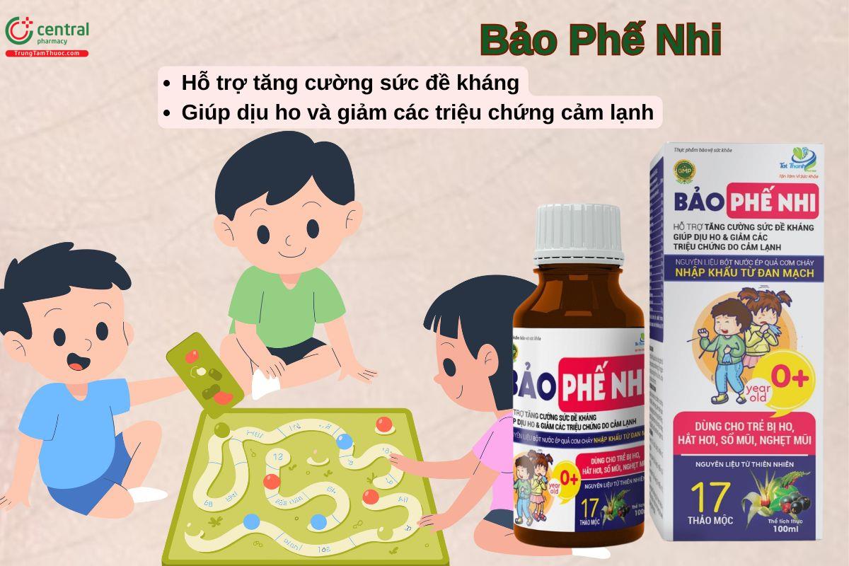 Sirô Bảo Phế Nhi giúp bổ phế, giảm hoi, giảm đờm,..