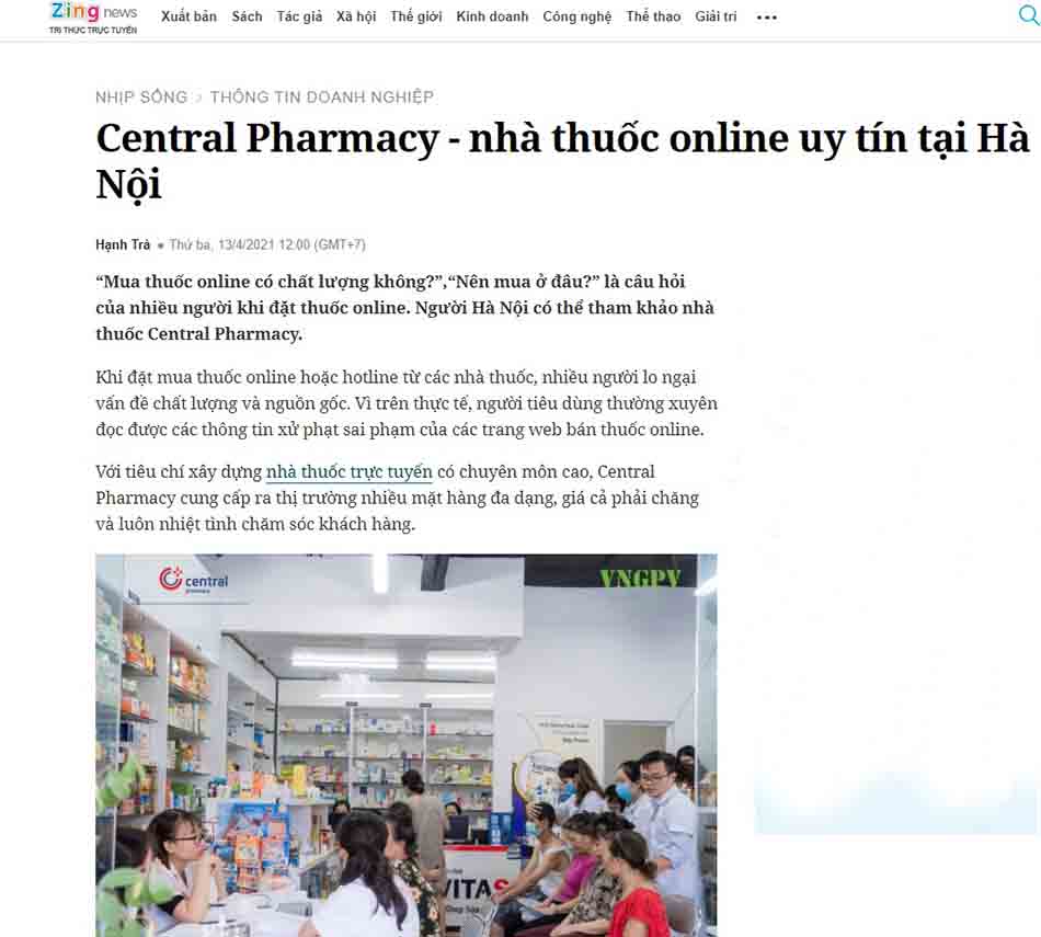 Trung Tâm Thuốc Central Pharmacy trên báo Zingnews