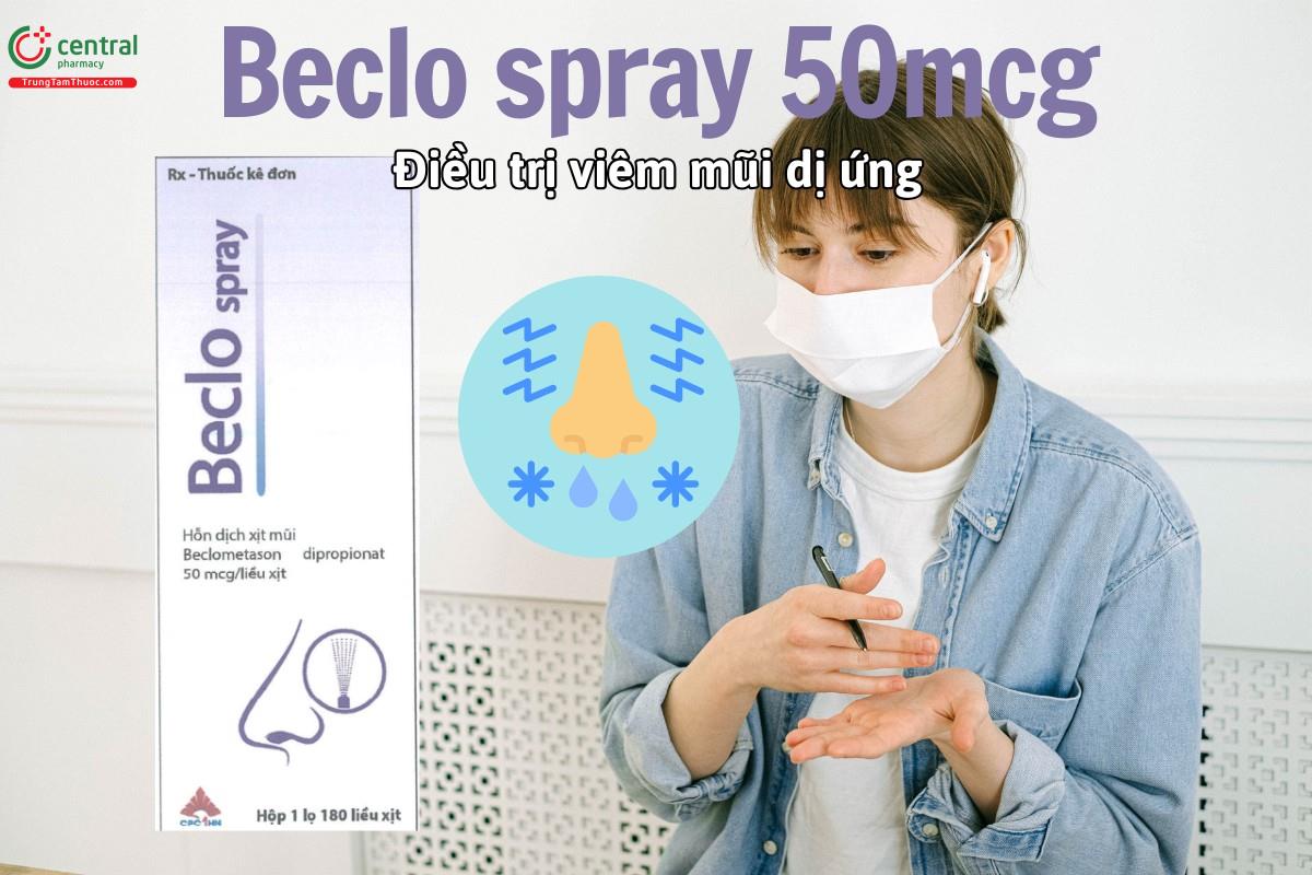 Thuốc Beclo spray 50mcg điều trị và phòng ngừa viêm mũi dị ứng