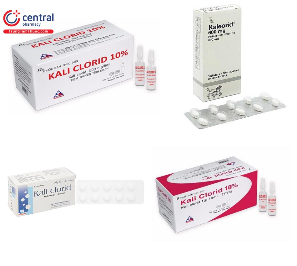 Một số biệt dược chứa kali clorid