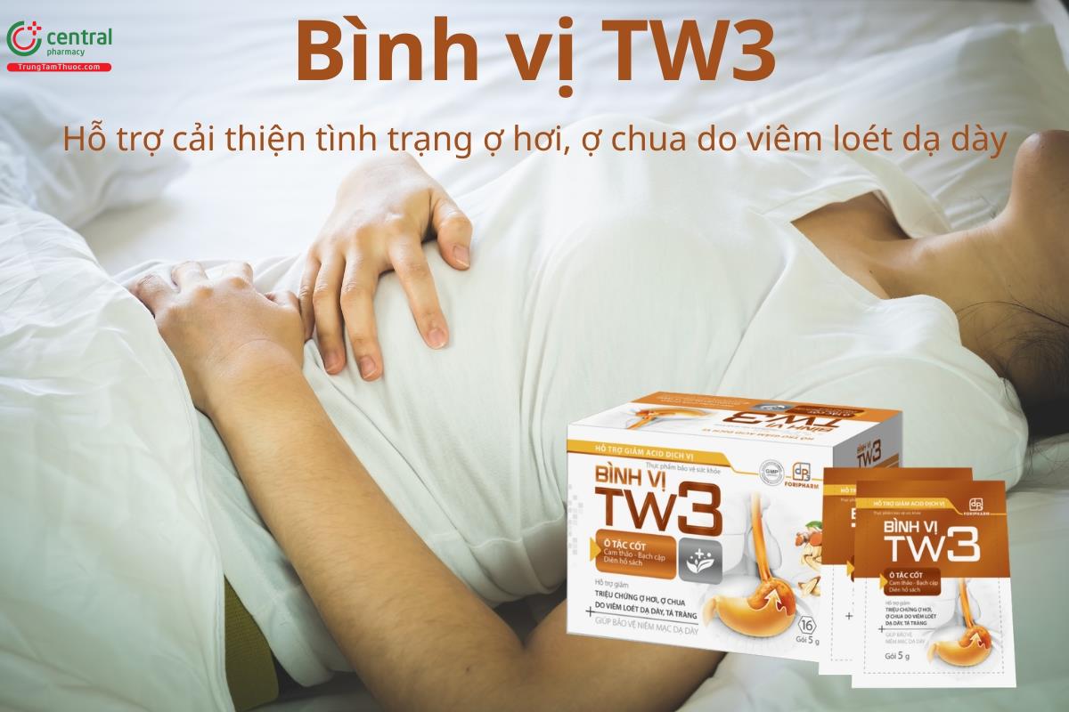Bình vị TW3 hỗ trợ cải thiện ợ hơi, ợ chua do viêm loét dạ dày