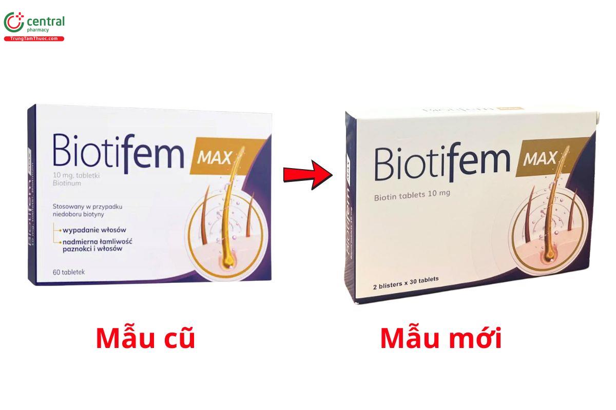 Thay đổi mẫu mã thuốc Biotifem Max 10mg