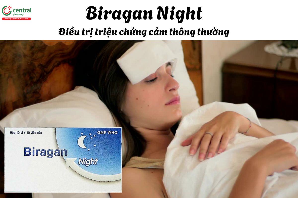 Thuốc Biragan Night - Giúp giảm các triệu chứng cảm như sốt, đau đầu