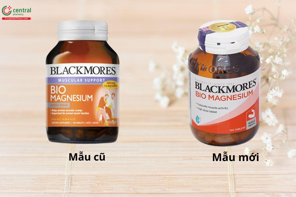 Sự thay đổi mẫu mã của sản phẩm Blackmores Bio Magnesium từ cũ sang mới