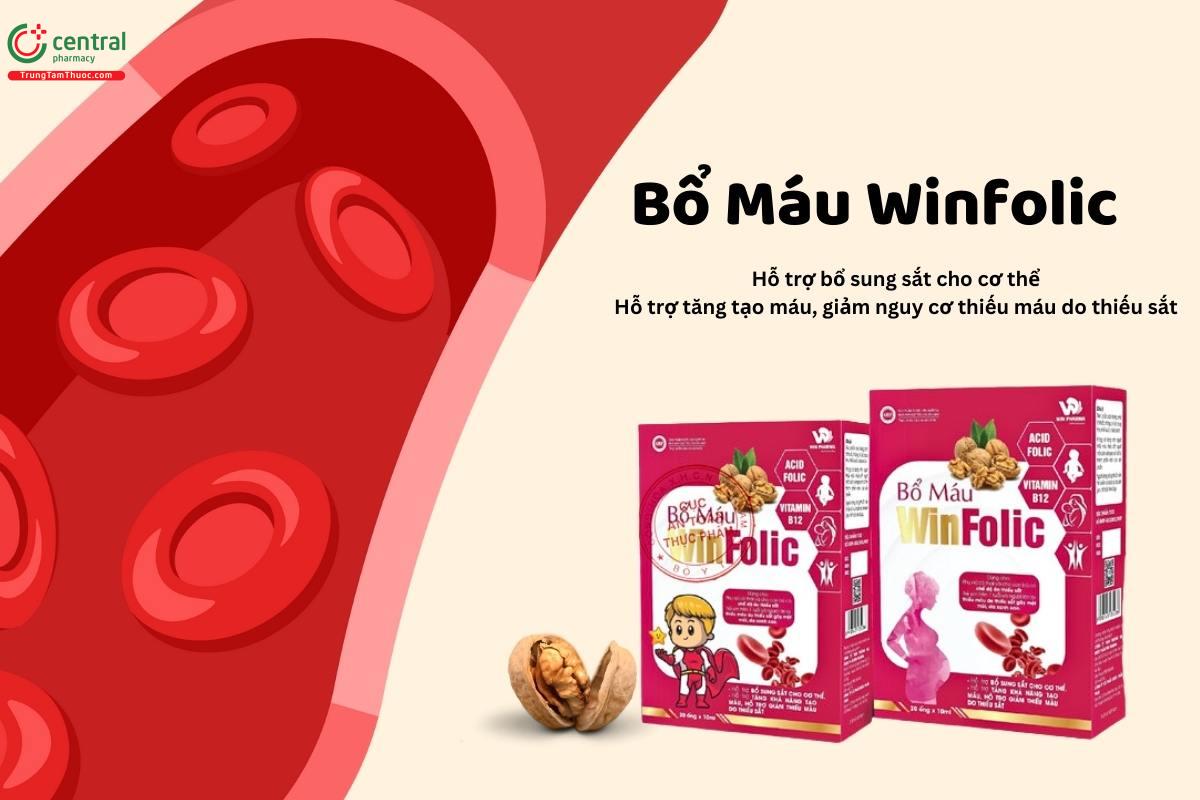 Bổ Máu Winfolic giúp bổ sung sắt cho cơ thể, tăng cường tạo máu