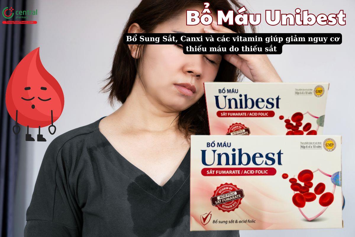 Viên uống Bổ Máu Unibest giúp giảm nguy cơ thiếu máu do thiếu sắt