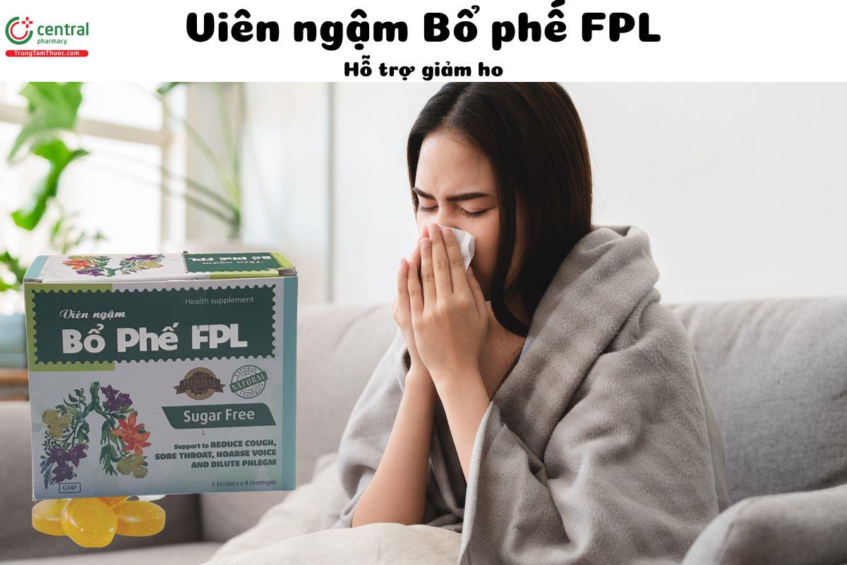 Viên ngậm Bổ phế FPL - Giúp làm dịu cổ họng, hỗ trợ làm giảm cơn ho