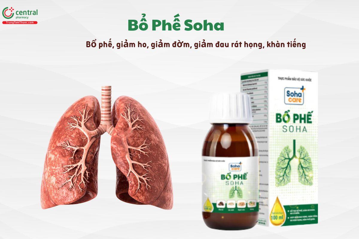 Bổ Phế Soha hỗ trợ bổ phế, giảm ho, đau họng, khàn tiếng