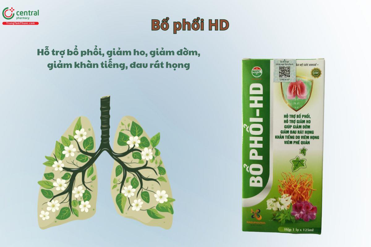Bổ phổi HD giúp bổ phổi, giảm ho, giảm đờm, khàn tiếng