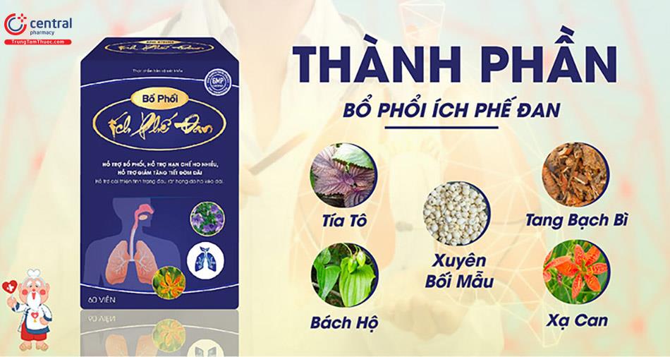 Các thành phần có trong sản phẩm Bổ Phổi Ích Phế Đan