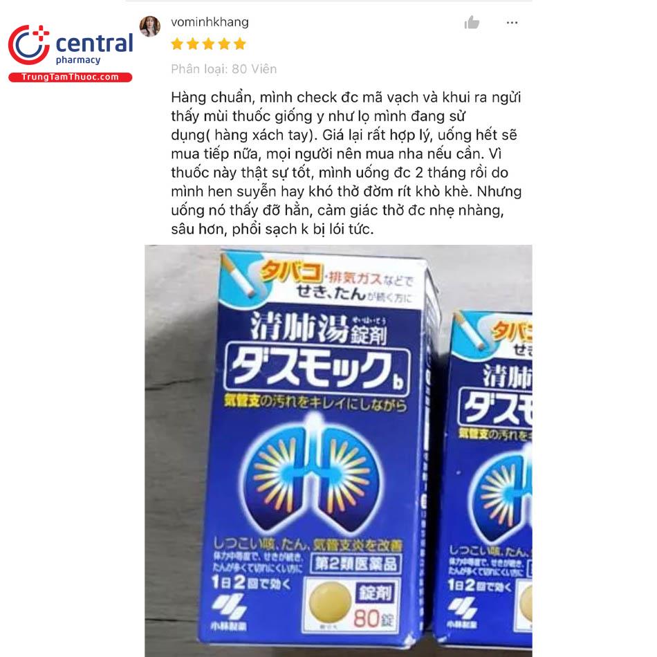 Review của khách hàng về Bổ phổi Kobayashi (80 viên)