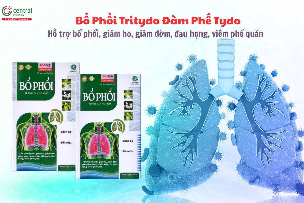 Bổ Phổi Tritydo Đàm Phế Tydo giúp bổ phổi, giảm ho, đờm, viêm họng