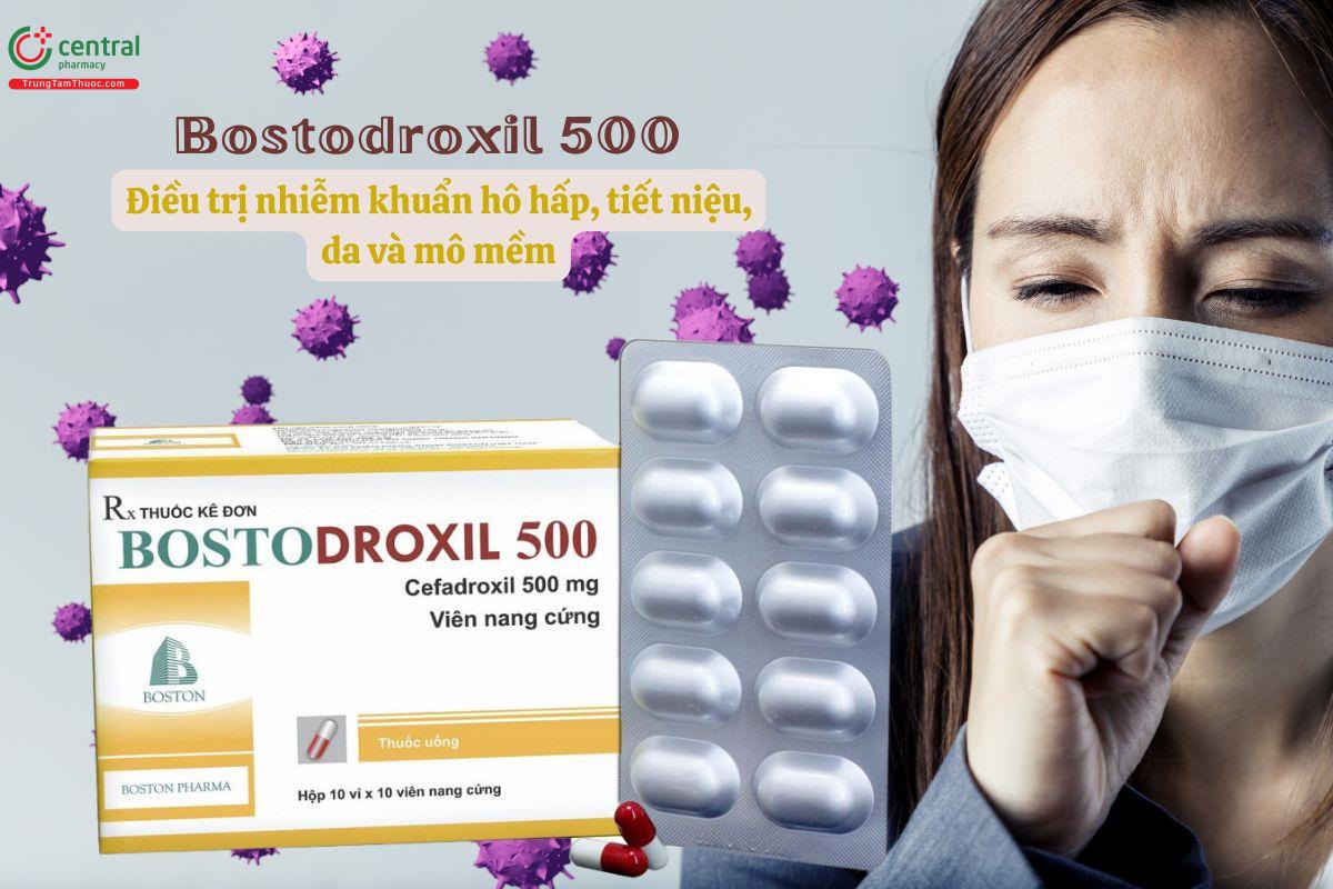 Thuốc Bostodroxil 500 điều trị nhiễm khuẩn tiết niệu, hô hấp, mô mềm