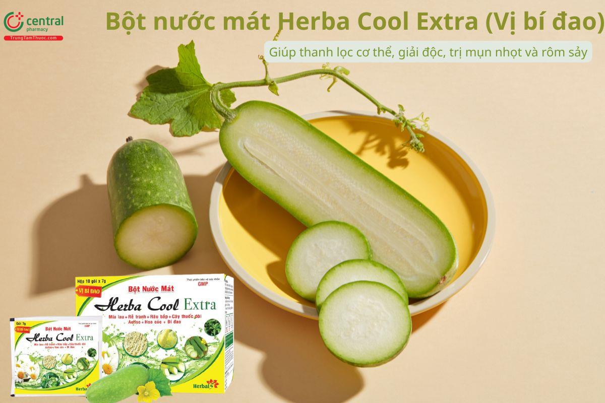 Bột nước mát Herba Cool Extra vị bí đao hỗ trợ thanh lọc cơ thể, giải độc, trị mụn