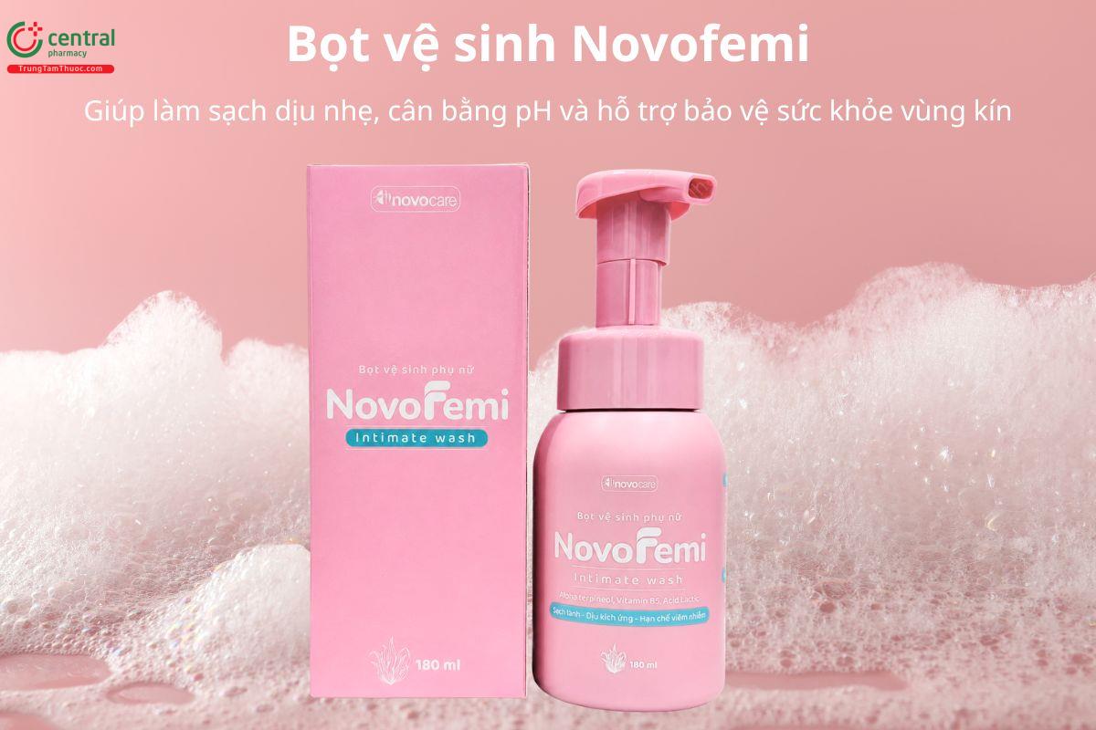 Bọt vệ sinh Novofemi hỗ trợ làm sạch, cân bằng pH, bảo vệ sức khỏe vùng kín