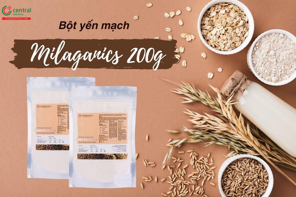 Bột yến mạch Milaganics 200g tẩy sạch tế bào chết, dưỡng ẩm cho da