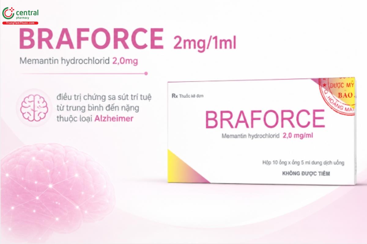 Thuốc BRAFORCE 2mg/1ml điều trị chứng sa sút trí tuệ từ trung bình đến nặng thuộc loại Alzheimer