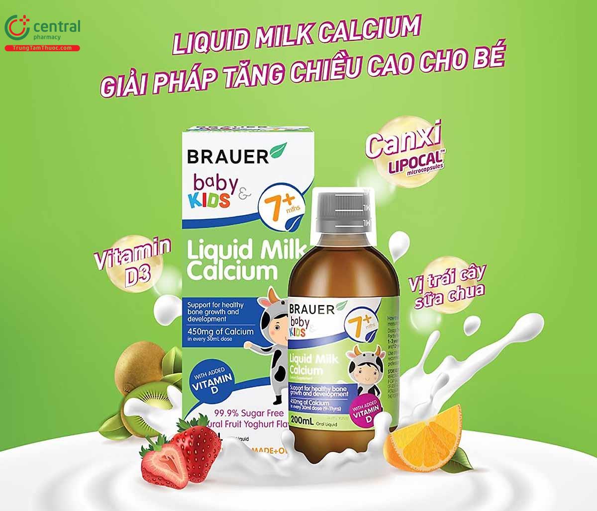 Brauer Baby & Kids Liquid Milk Calcium giúp xương răng chắc khỏe