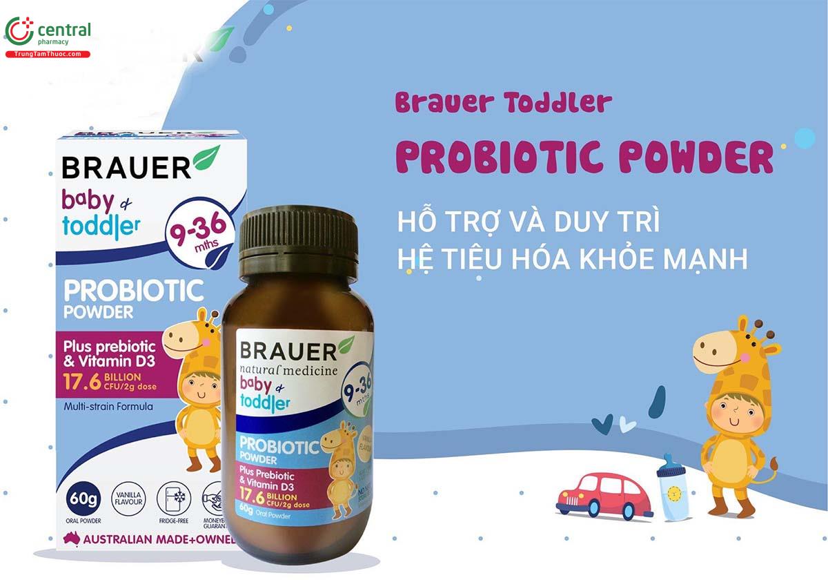 Brauer Baby & Toddler Probiotic Powder giúp cân bằng vi sinh đường ruột