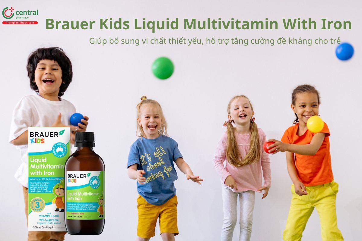 Brauer Kids Liquid Multivitamin With Iron giúp tăng đề kháng cho bé