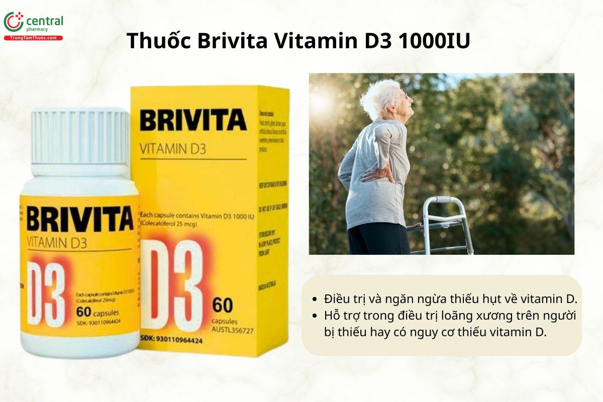 Chỉ định của thuốc Brivita Vitamin D3 1000IU