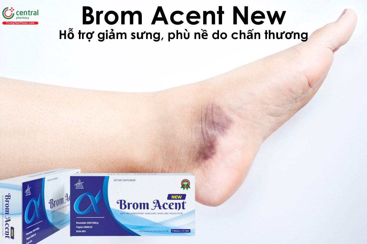 Brom Acent New - Giảm sưng, phù nề do viêm và chấn thương phần mềm