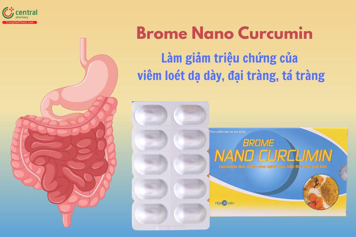 Brome Nano Curcumin làm giảm viêm loét dạ dày, tá tràng