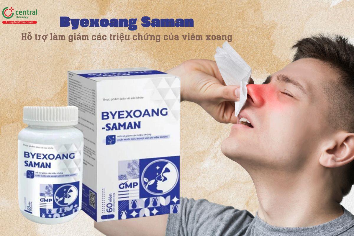 Byexoang Saman hỗ trợ giảm nghẹt mũi, chảy nước mũi do viêm xoang