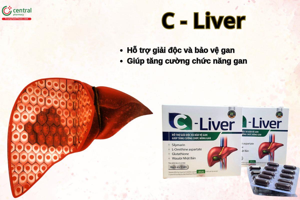 Viên uống C-Liver giúp tăng cường chức năng gan, giải độc gan