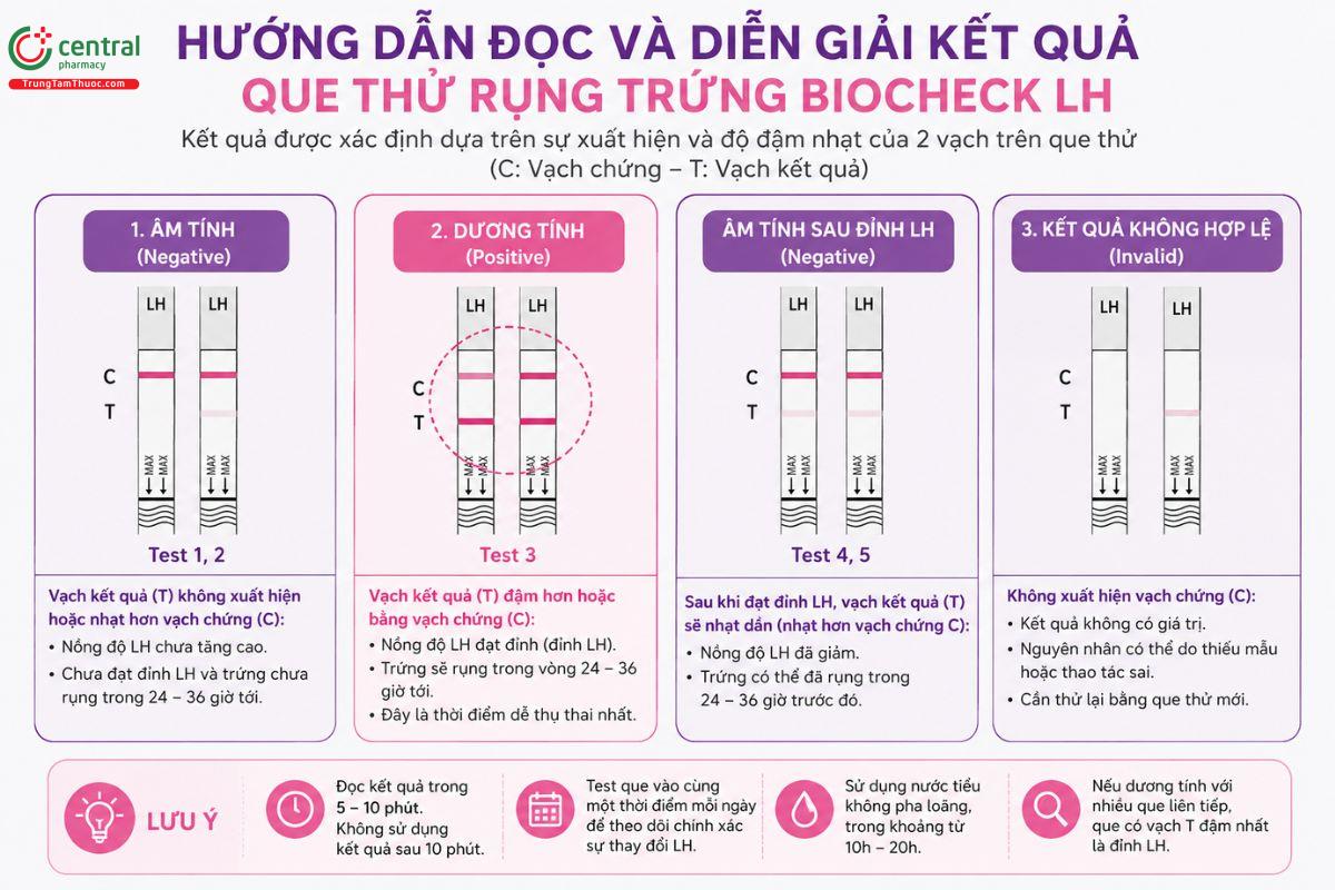 Cách đọc và diễn giải kết quả que rụng trứng Biocheck LD