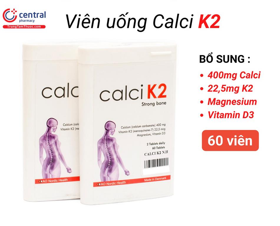 Hình 1: Thành phần của Calci K2 Strong Bone